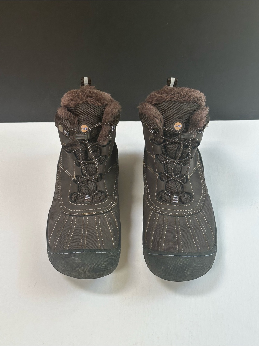 J-41 by Jambu Size 9M Christine Jeep Trail Hiking Winter Brown Boots Faux Fur